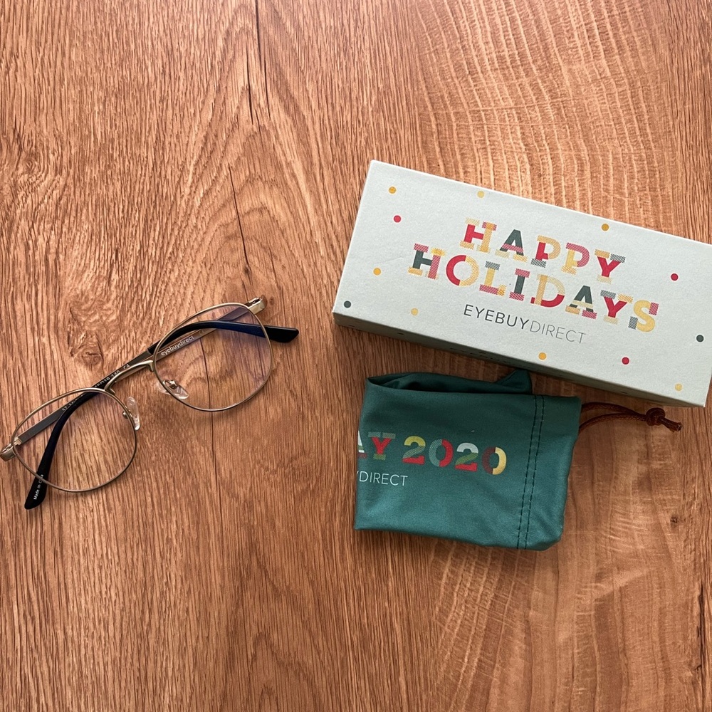 Eyebuydirect metal frame gold blue light glasses